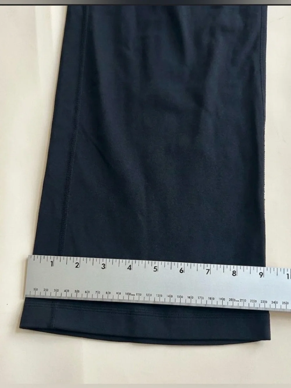 lululemon athletica Black Flared Leggings with Blue Waistband size 8